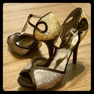 Women's Guess Tricolor Glitter Heels 10